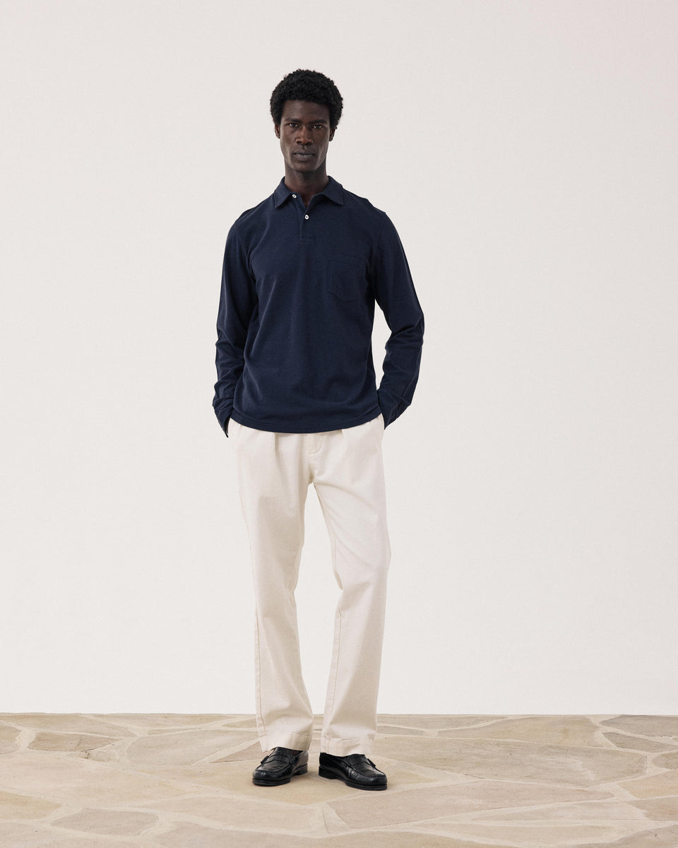 Polo Hombre en Algodón Piqué Azul Medianoche  - Image alternative