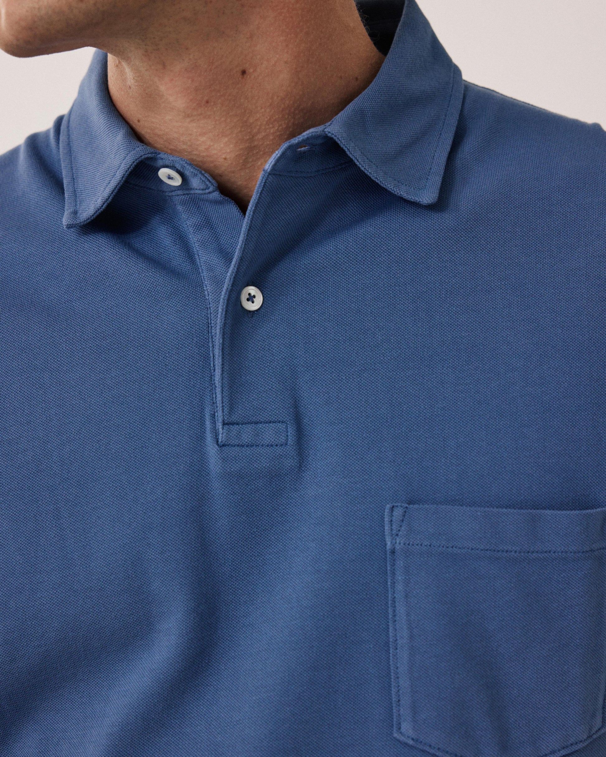 Polo de hombre en Algodón Piqué denim BF64300-07
