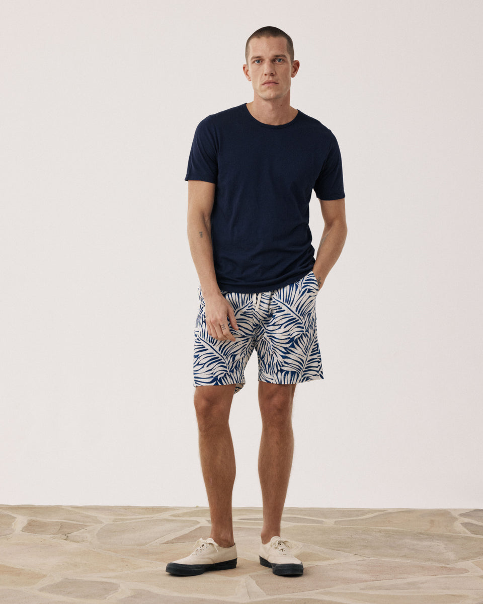 Camiseta de hombre de punto de algodón Azul Light Crew
 - Image alternative