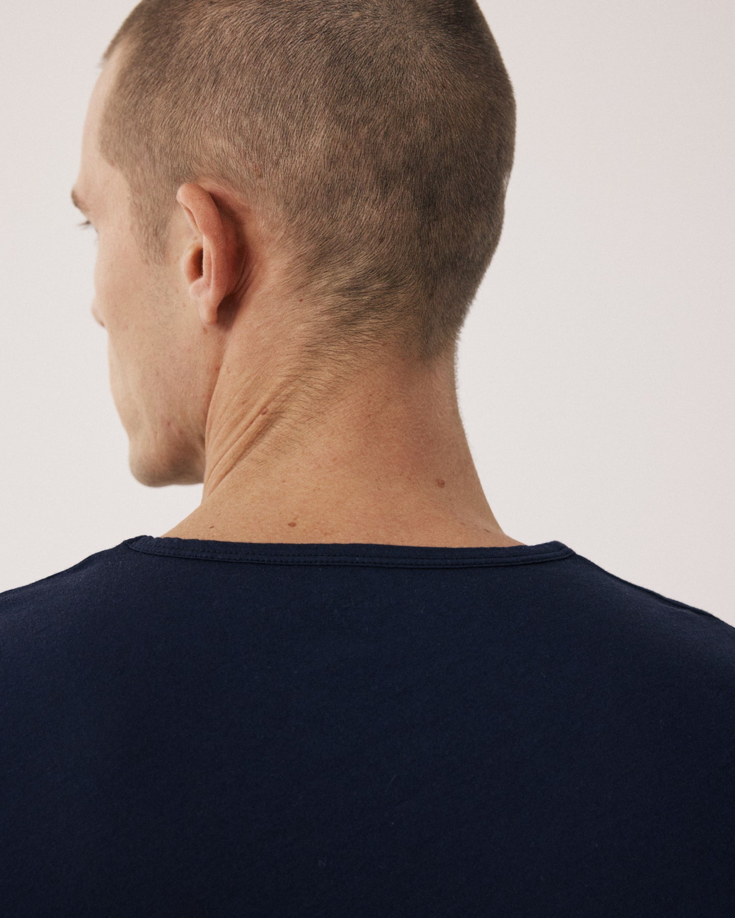 T-shirt Homme en Jersey de Coton Léger Bleu Nuit Light Crew BF65301-03