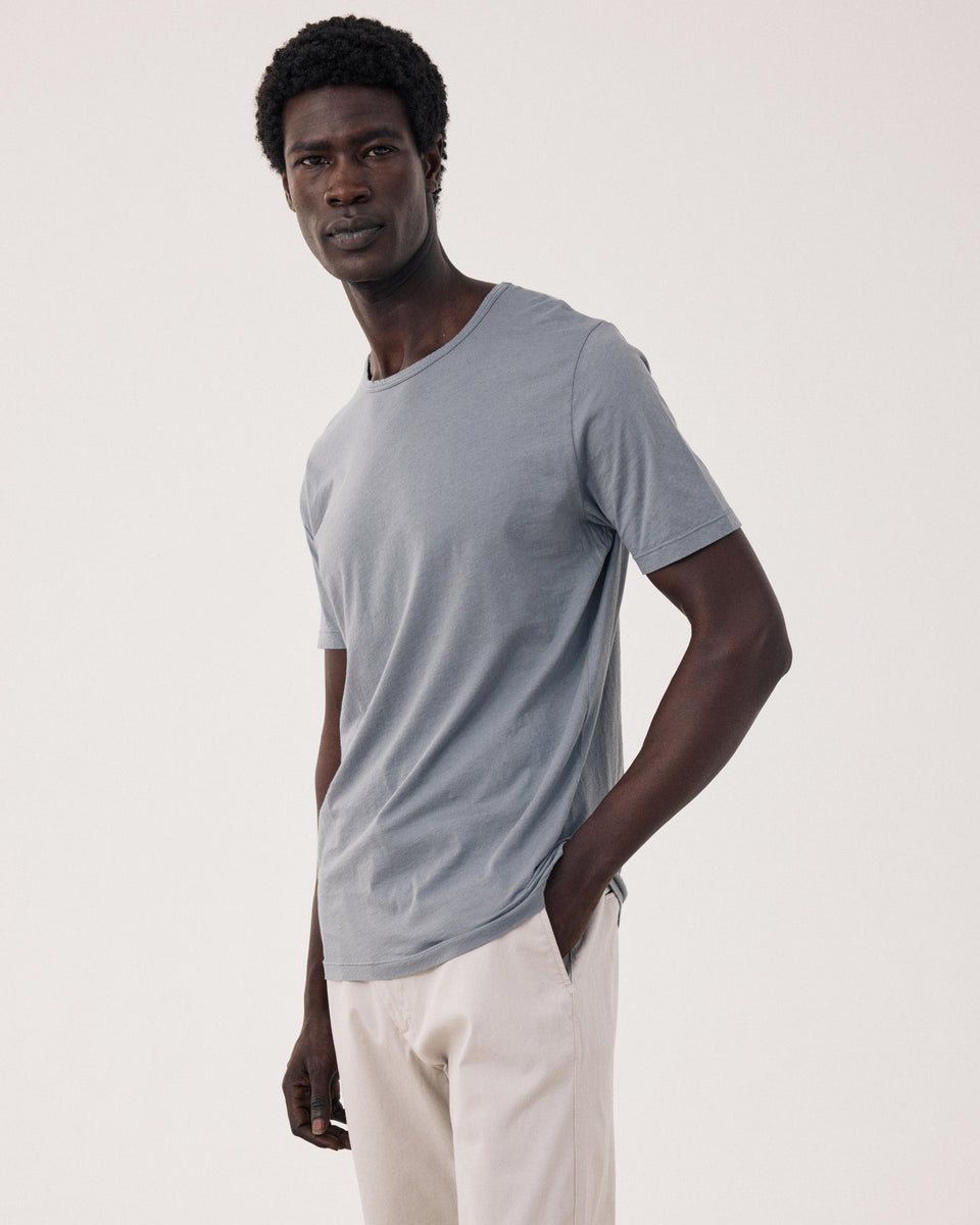 Light Crew Men's Grey Lightweight Cotton Jersey T-shirt - Image principale