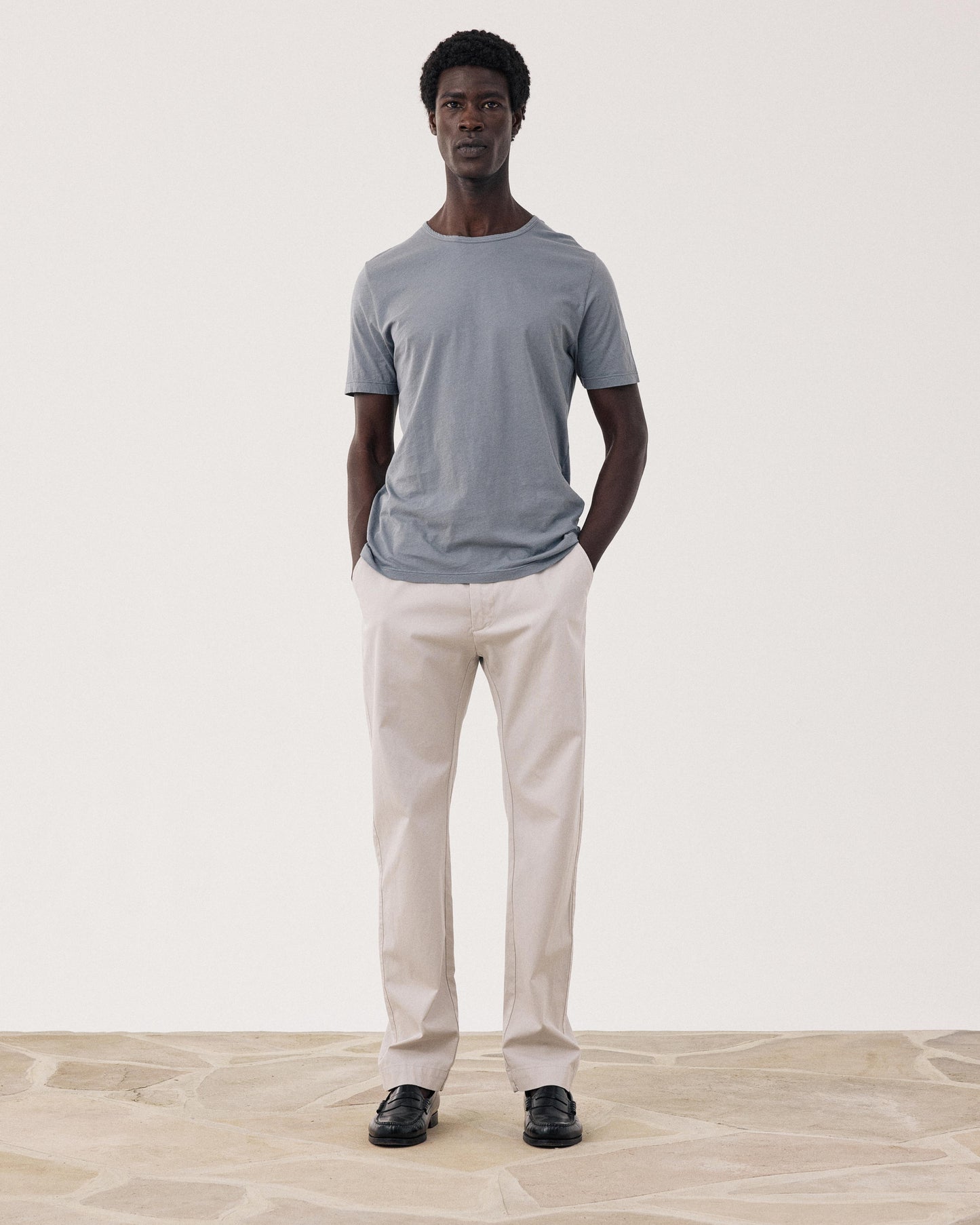 Men's Lightweight Gray Cotton Jersey T-Shirt Light Crew BF65301-04