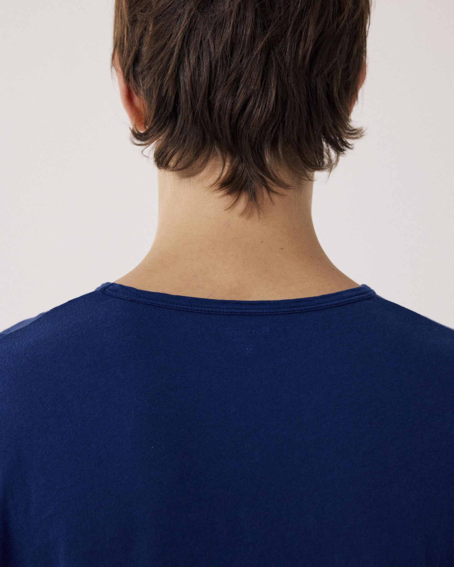 Men's Lightweight Indigo Blue Cotton Jersey T-Shirt Light Crew BF65301-05