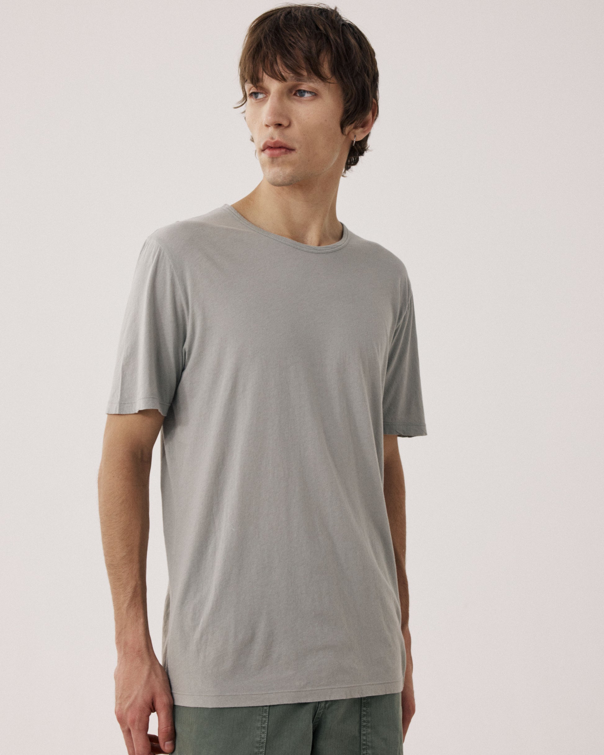 T-shirt Homme en Jersey de Coton Léger Vert Sauge Light Crew BF65301-08