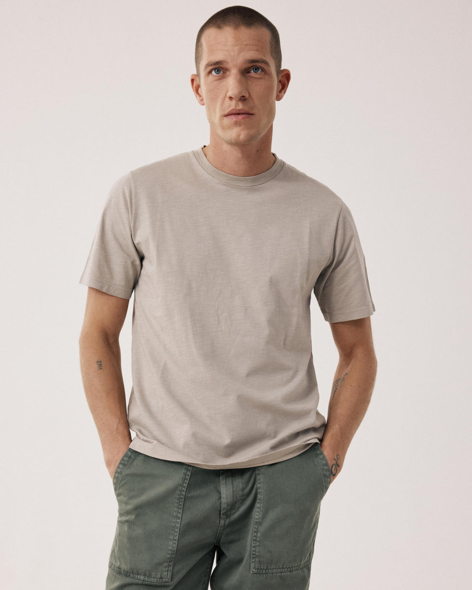 T-shirt Homme en Coton Slub Sable Crew - Image 3
