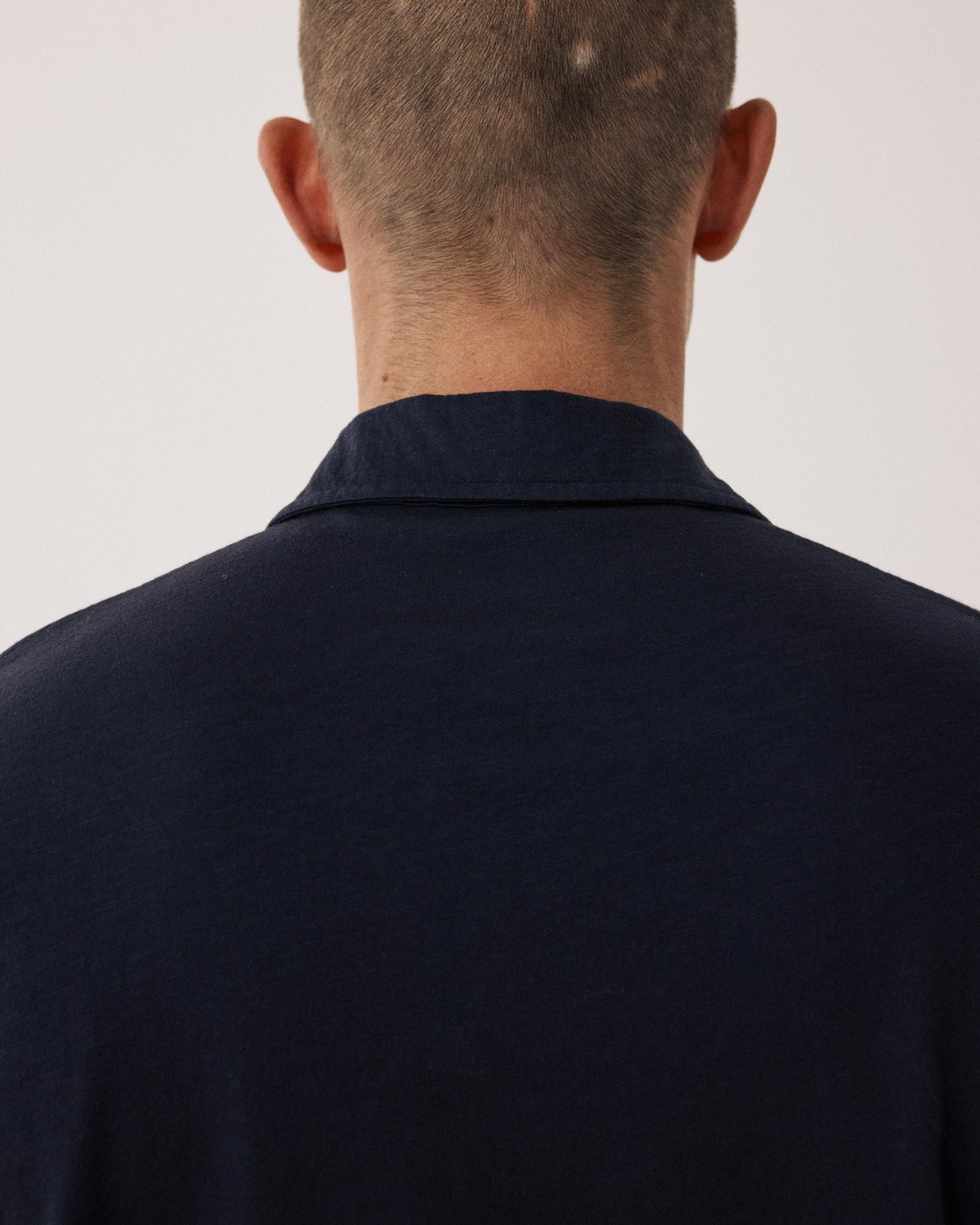 Men's Slub Cotton Polo Shirt in Midnight Blue BF69303-03