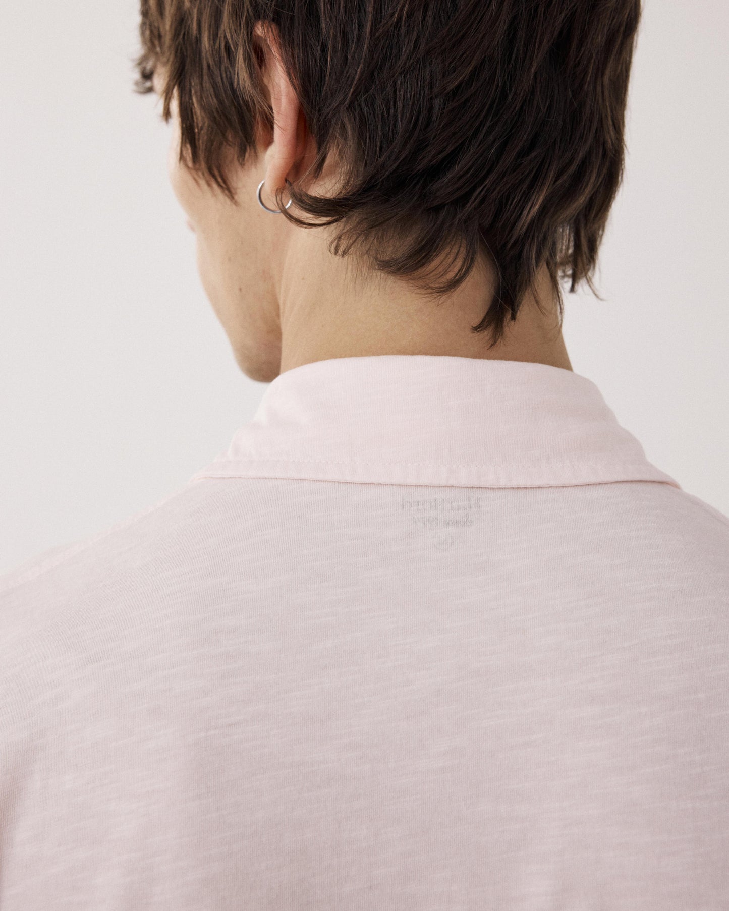 Men's Pale Pink Slub Cotton Polo Shirt BF69303-13