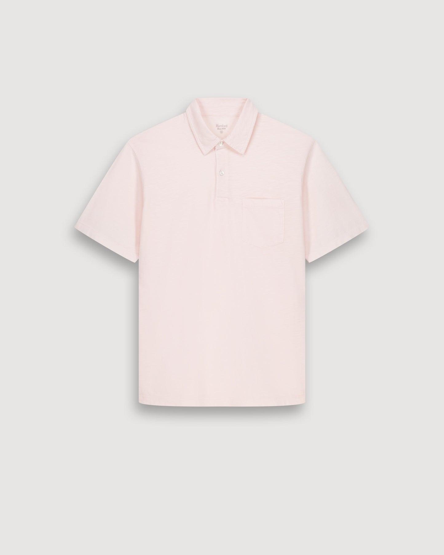 Herenpolo van Slubkatoen in lichtroze BF69303-13