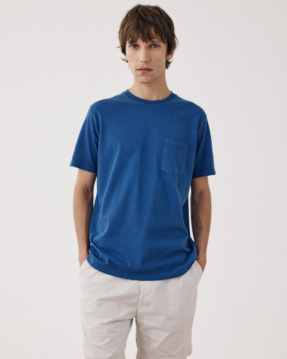 Herren-T-Shirt aus Jersey in Denim - Image principale