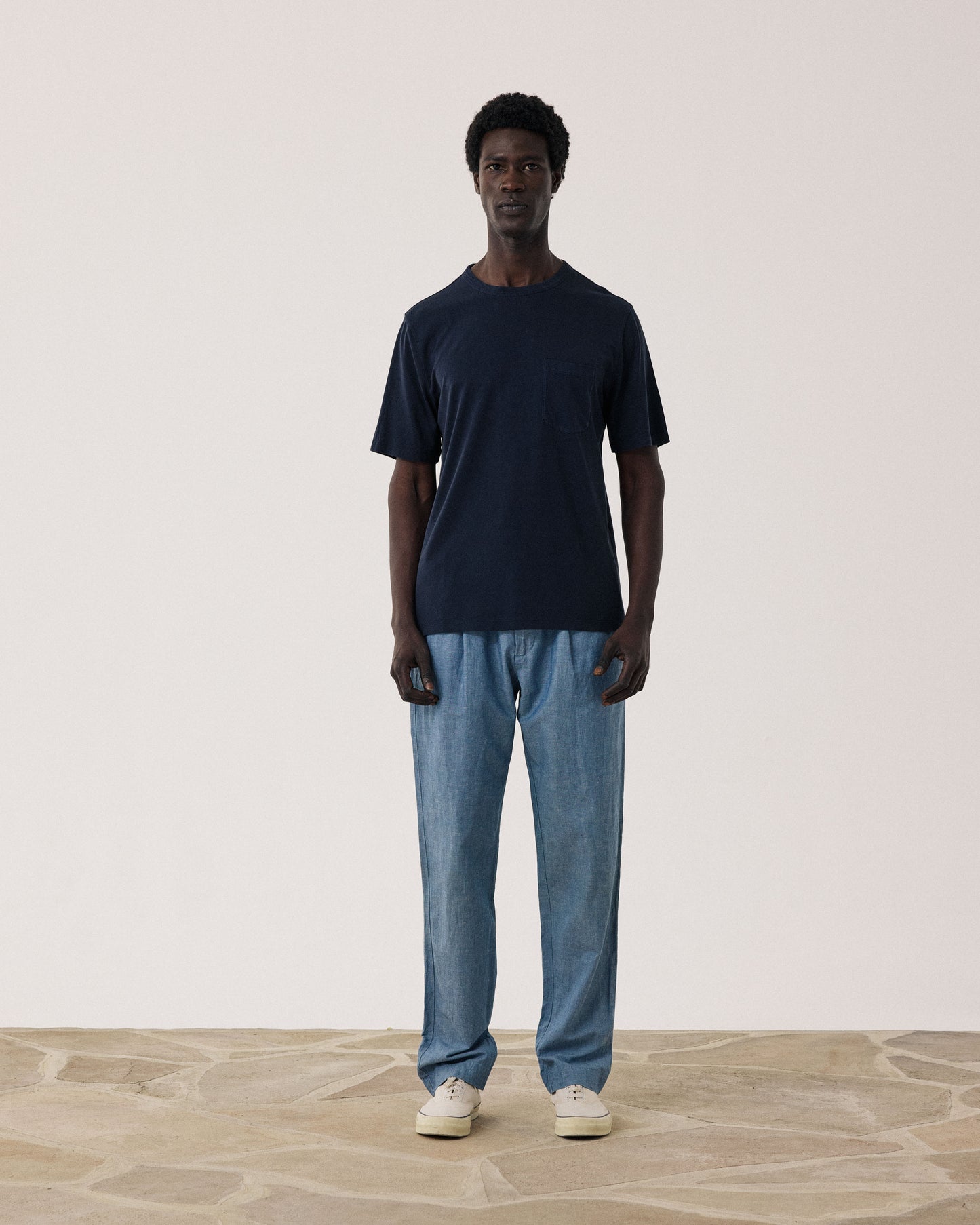 Camiseta Jersey de Lyocell & Algodón Azul para hombre