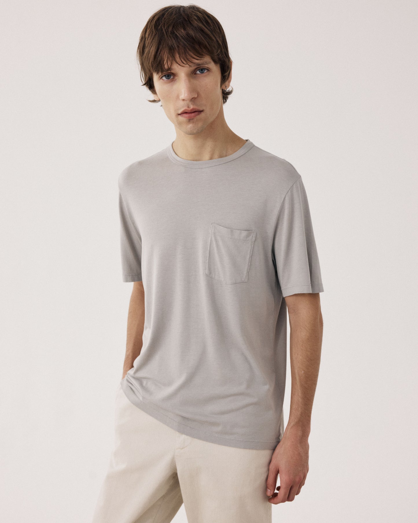 T-shirt Homme en Jersey de Lyocell & Coton Vert Sauge BF76305-08