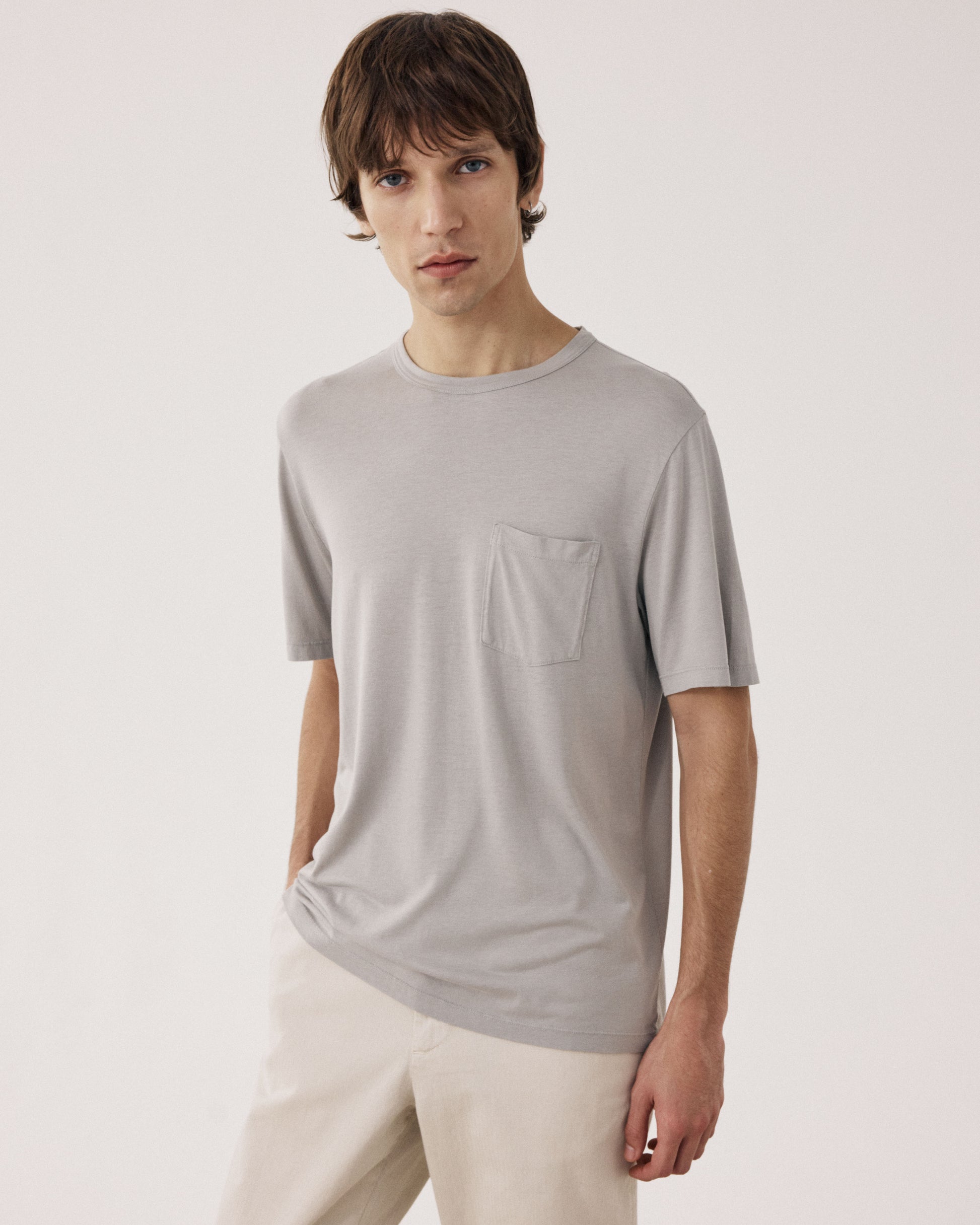 T-shirt Homme en Jersey de Lyocell & Coton Vert Sauge BF76305-08