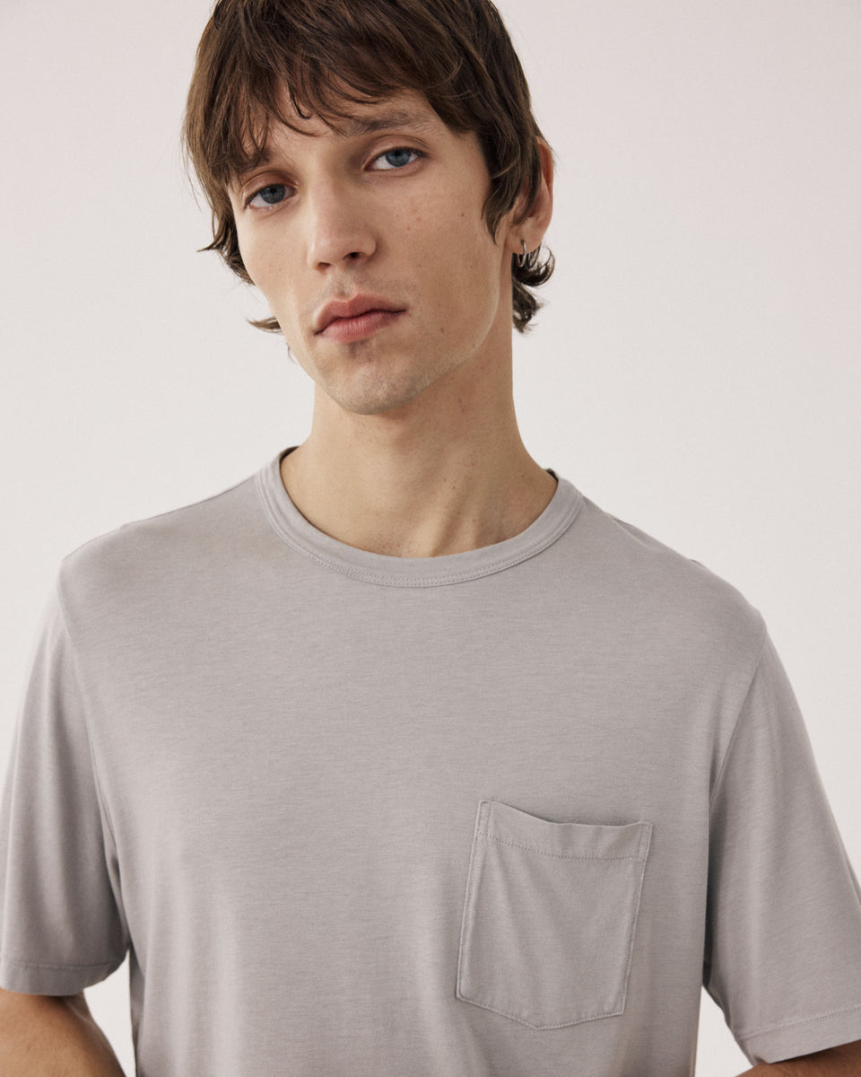 Men's Sage Green Lyocell & Cotton Jersey T-Shirt - Image alternative