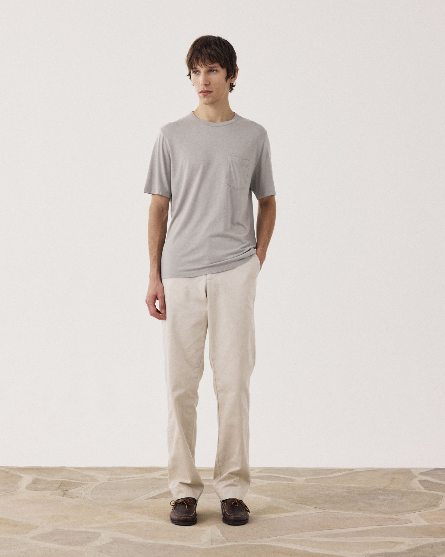 T-shirt Homme en Jersey de Lyocell & Coton Vert Sauge BF76305-08