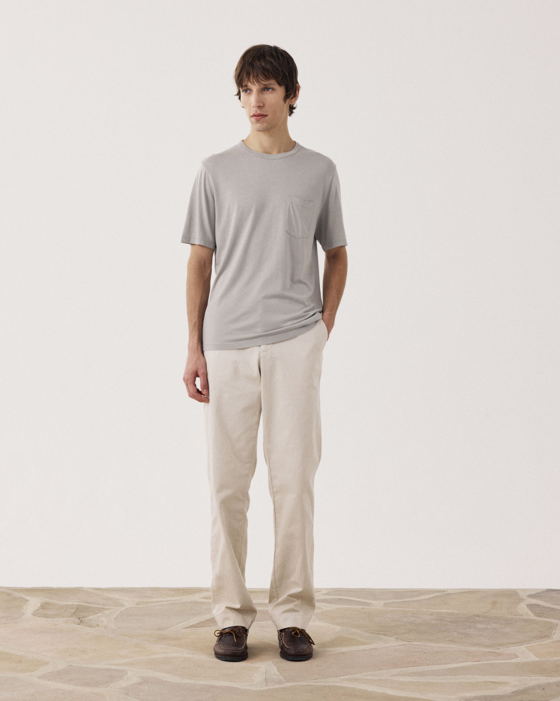 T-shirt Homme en Jersey de Lyocell & Coton Vert Sauge BF76305-08