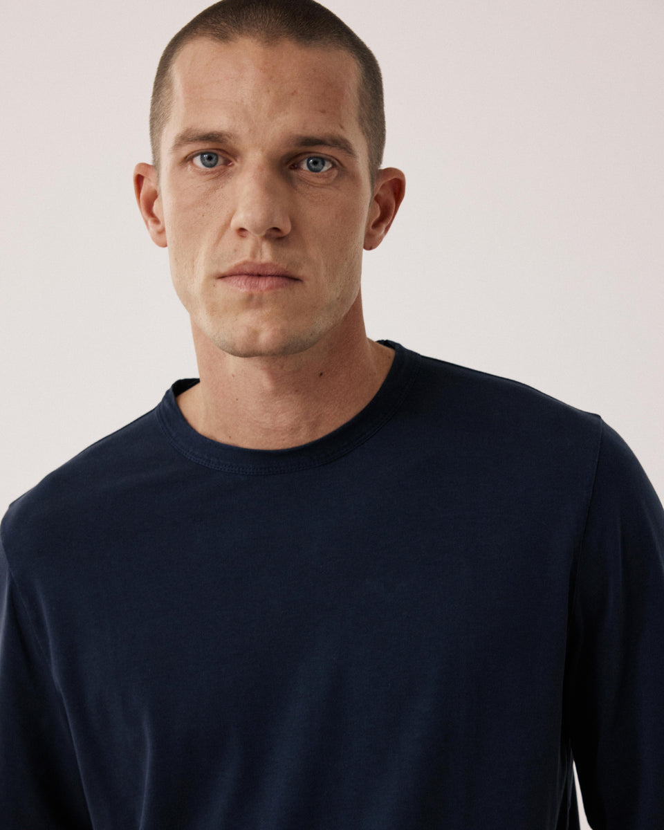 T-shirt Homme en Jersey de Lyocell & Coton Bleu Nuit - Image 3