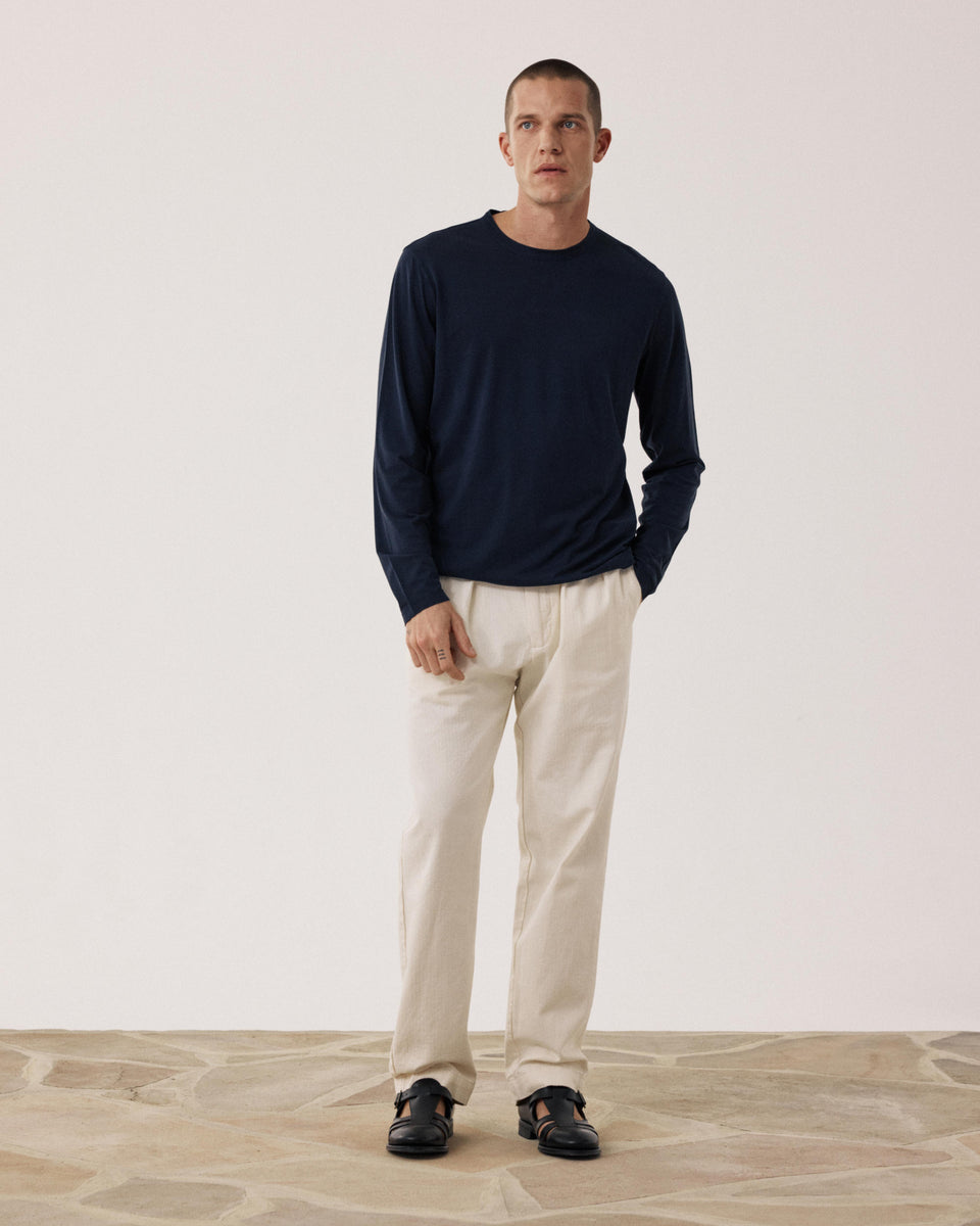  Men's Midnight Blue Lyocell & Cotton Jersey T-shirt - Image alternative