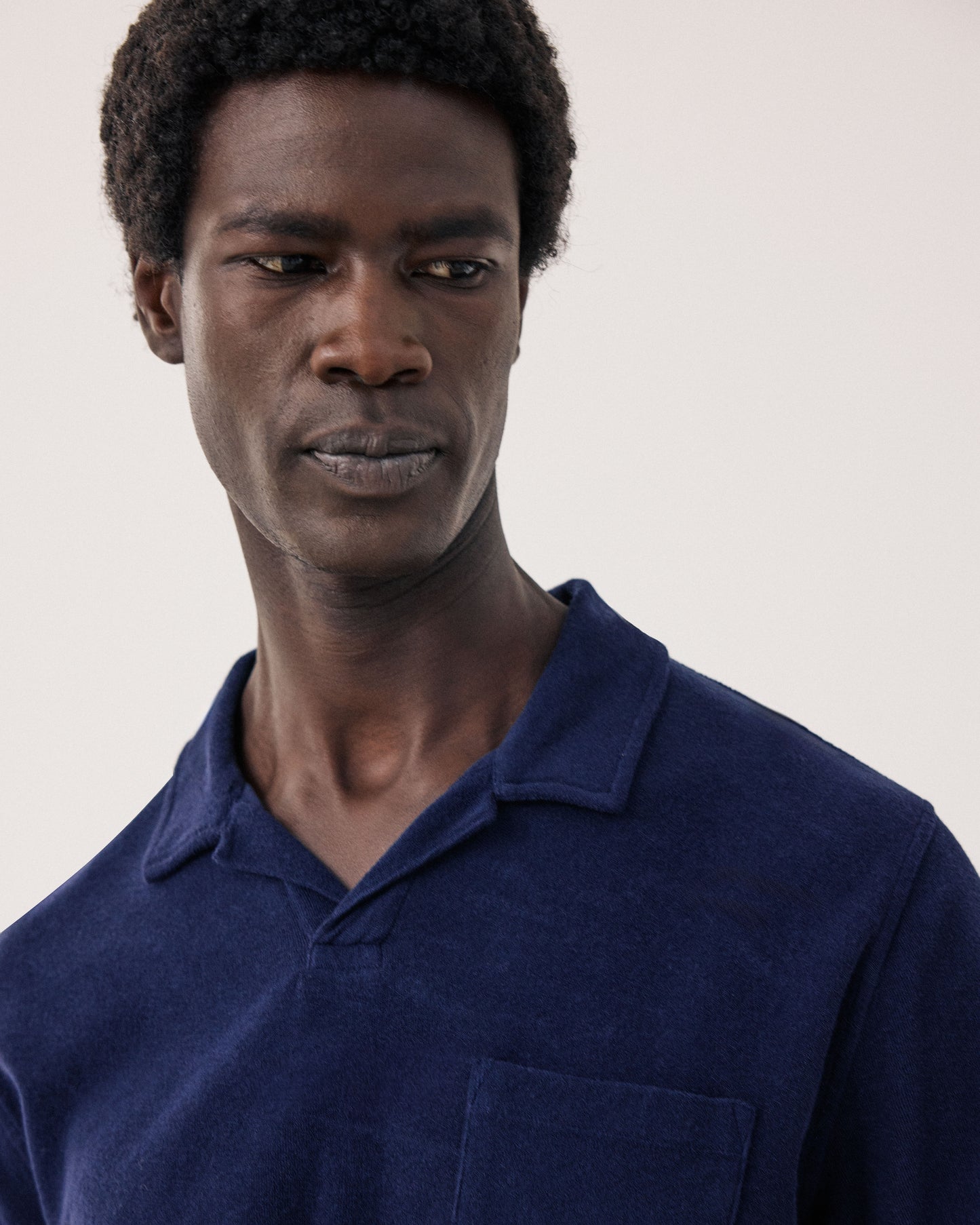 Polo Homme en Eponge Bleu Marine BF81306-03