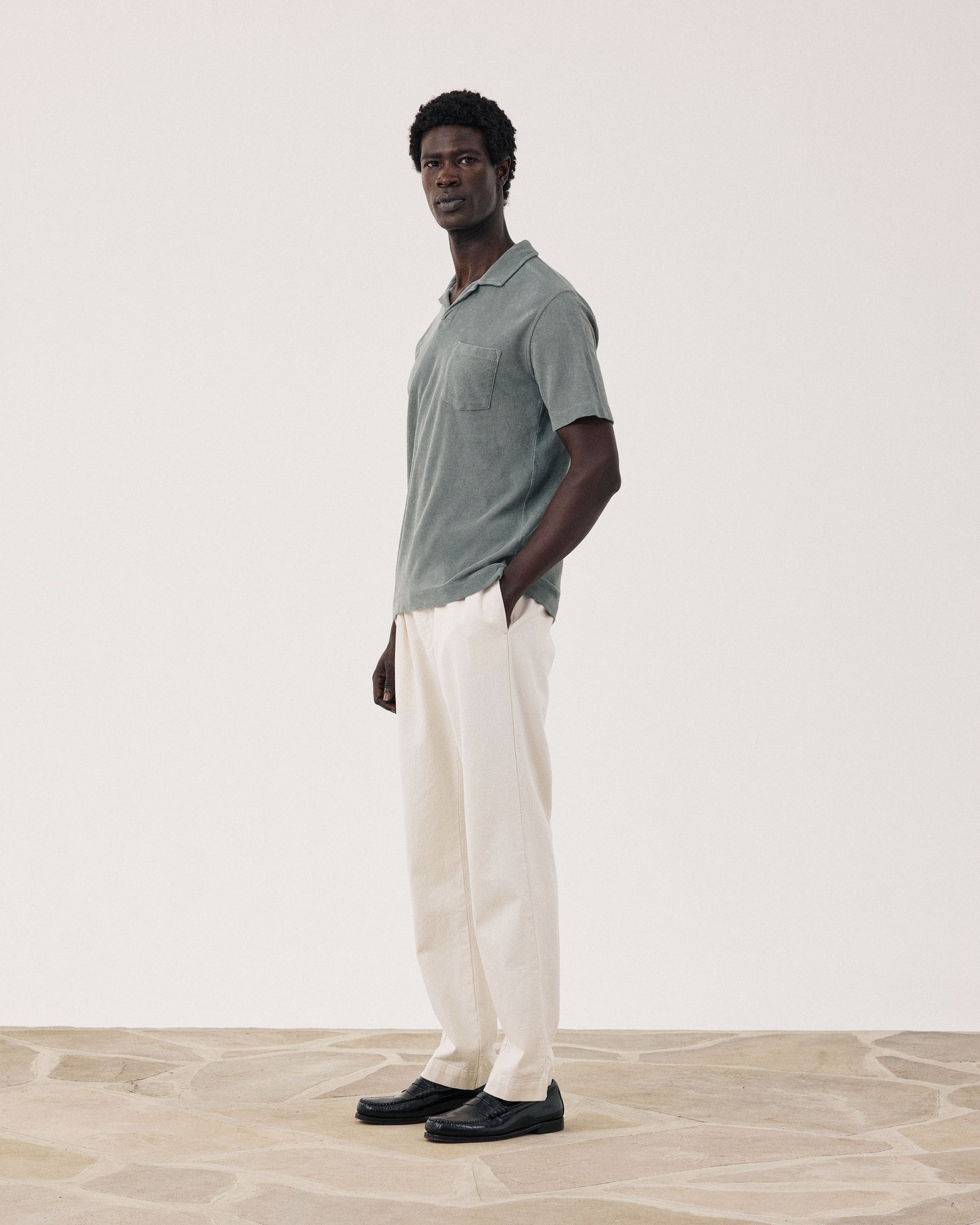 Polo Homme en Eponge Vert Militaire BF81306-06