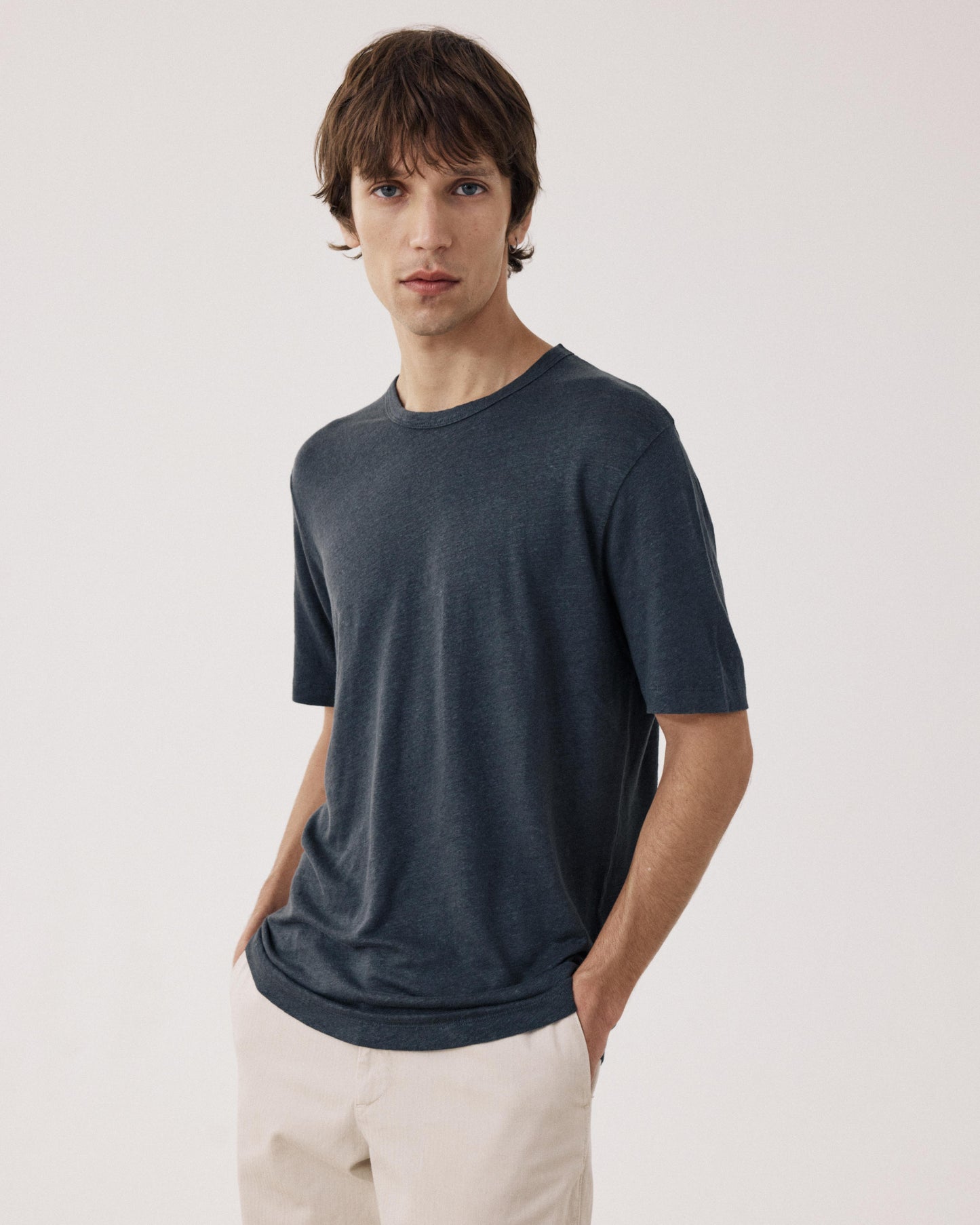 Camiseta de lino para hombre Carbone Crew BF84307-02
