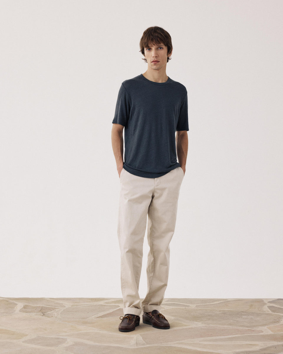 Crew Heren-T-shirt Koolstof Linnen - Image alternative