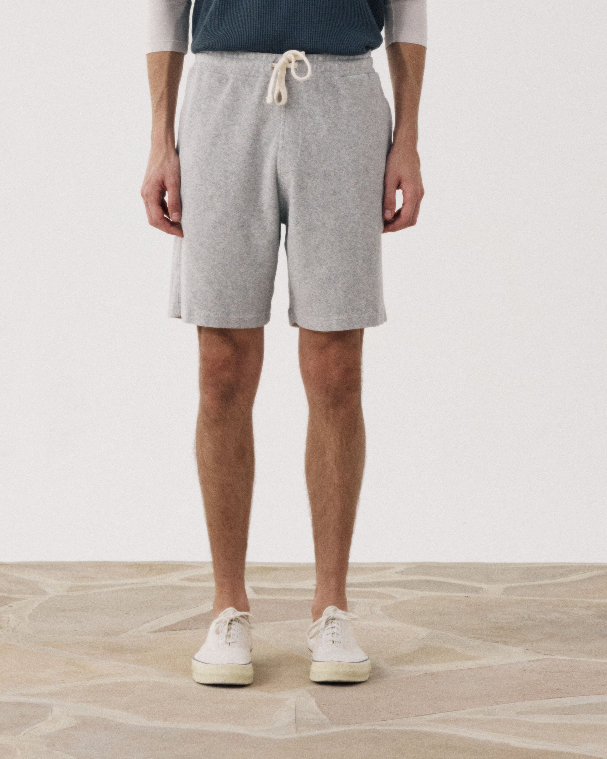 Short Homme en Eponge Gris Chiné Bouclette BF98311-01