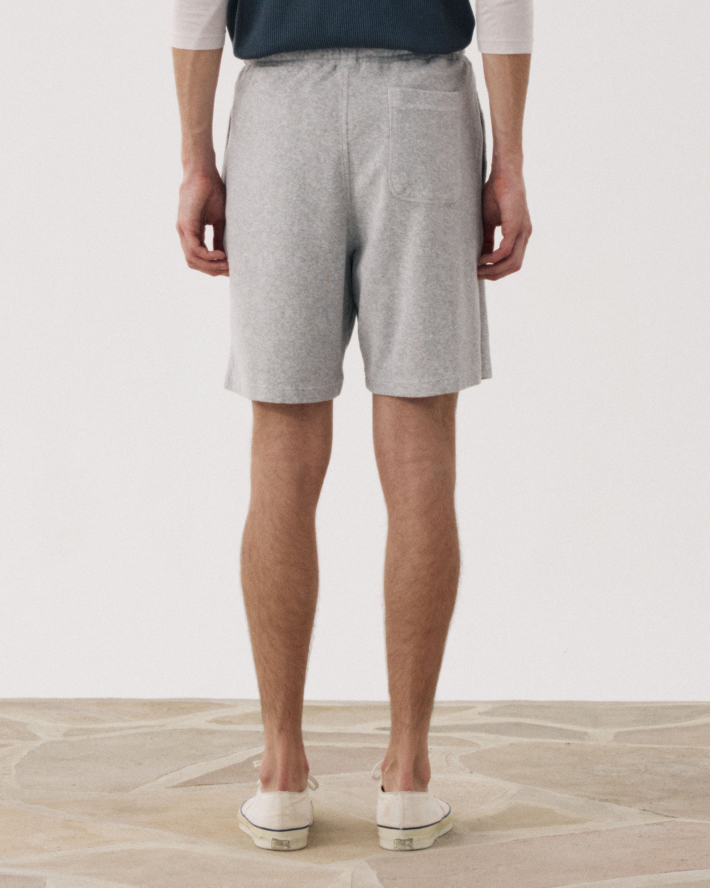 Short Homme en Eponge Gris Chiné Bouclette BF98311-01