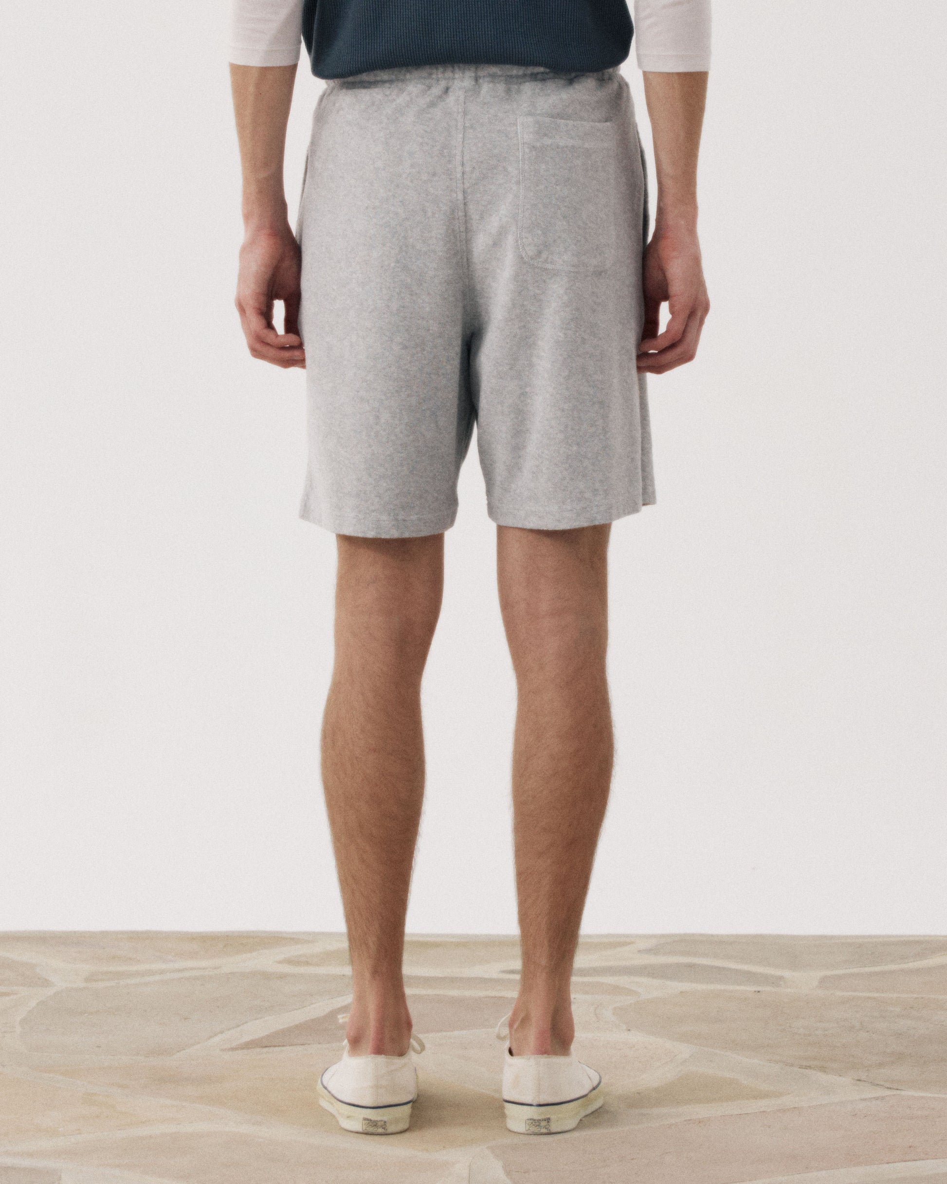 Short Homme en Eponge Gris Chiné Bouclette BF98311-01