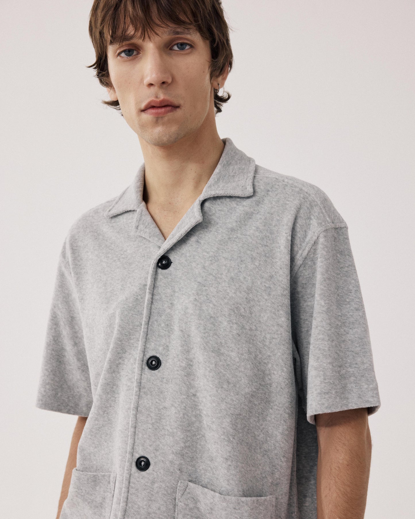 Men's Heather Gray Terry Cloth Shirt BF99311-01