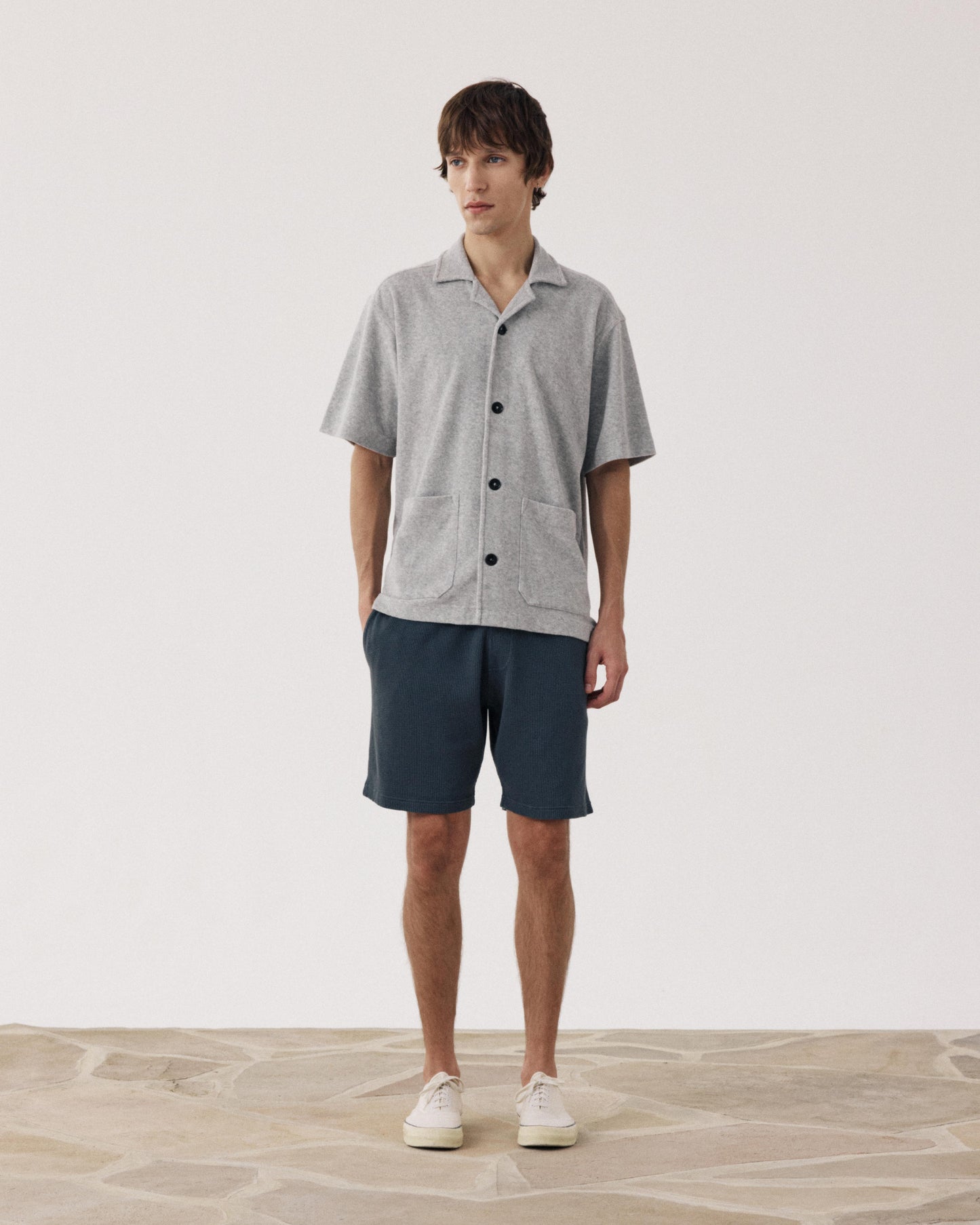 Men's Heather Gray Terry Cloth Shirt BF99311-01