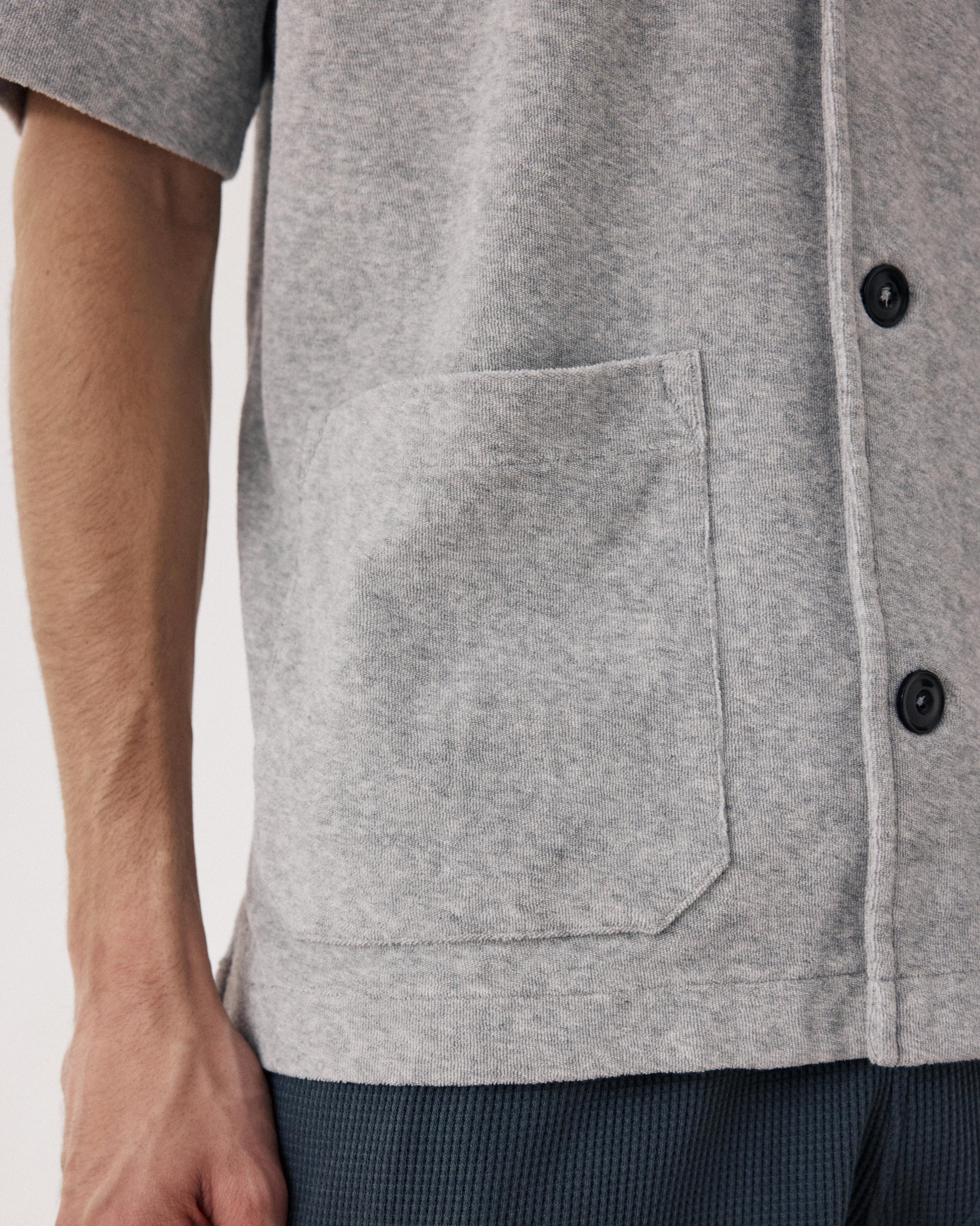 Men's Heather Gray Terry Cloth Shirt BF99311-01