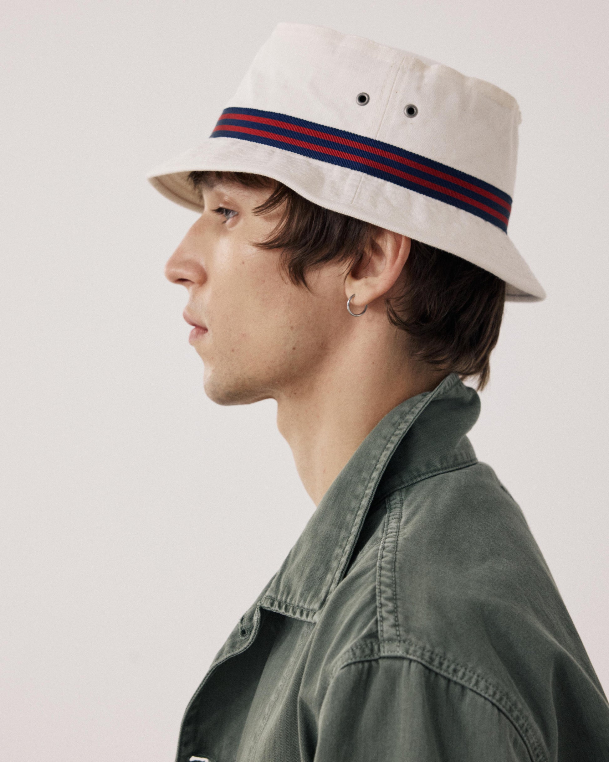 Bob Homme en Coton à Chevrons Ecru BFA4403-01