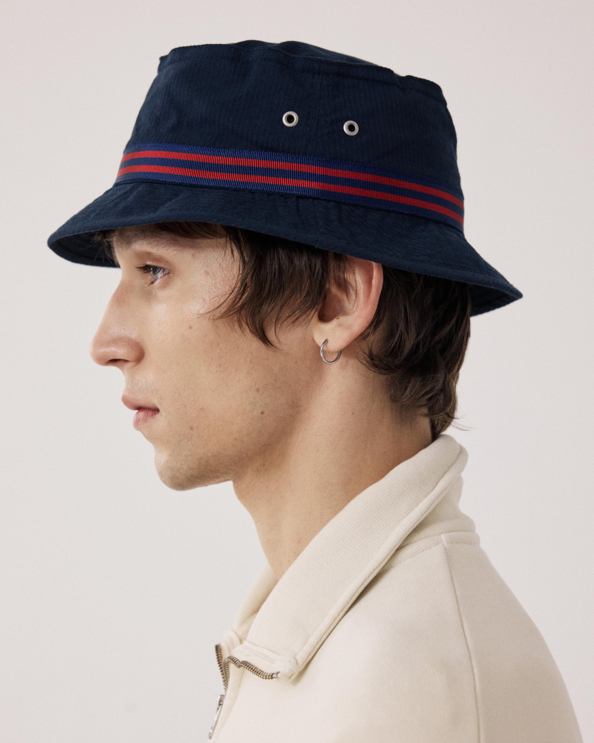 Bob Homme en Seersucker Bleu Marine BFA4405-01