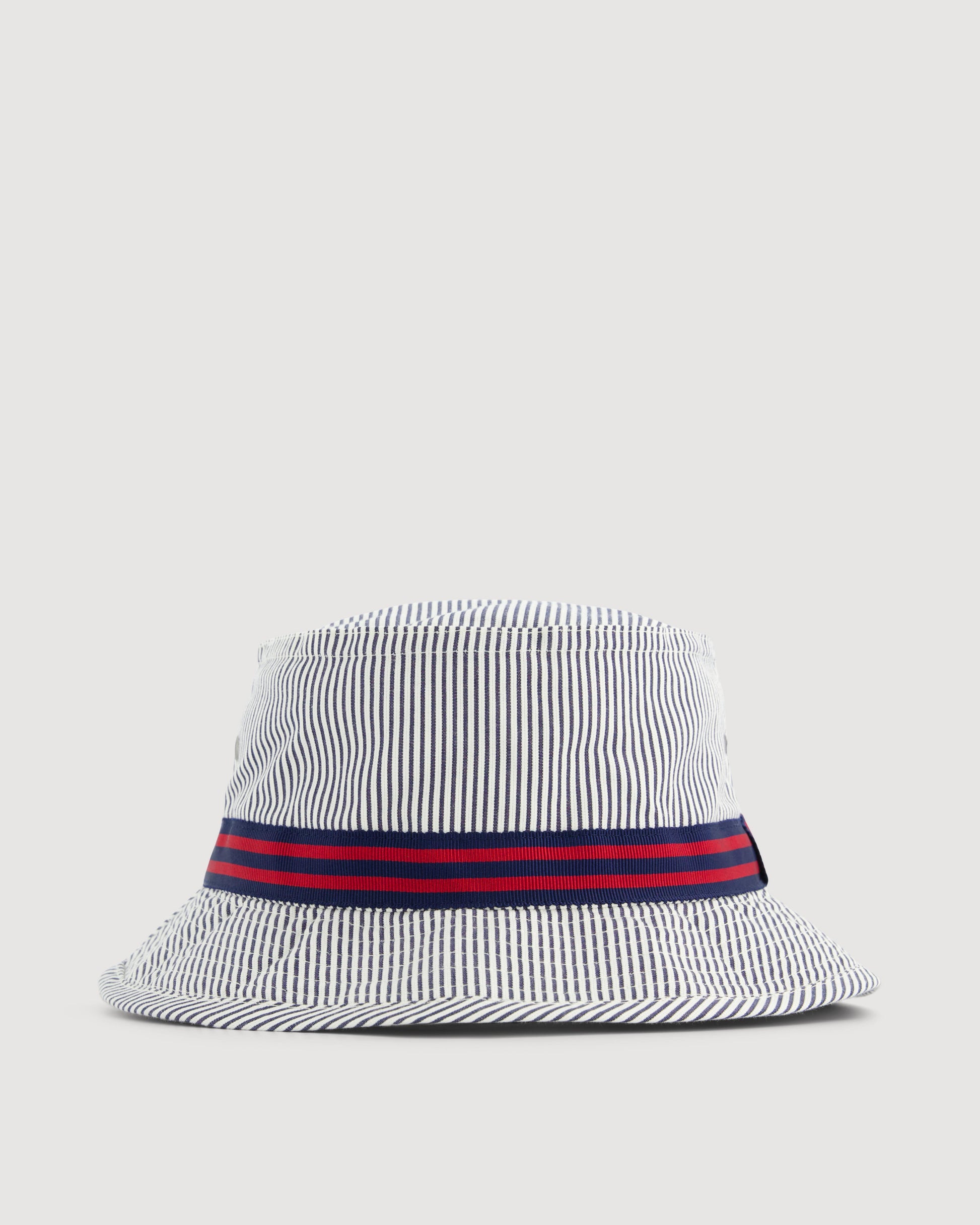 Bob Homme en Seersucker Rayé Bleu Marine & Ecru BFA4405-02