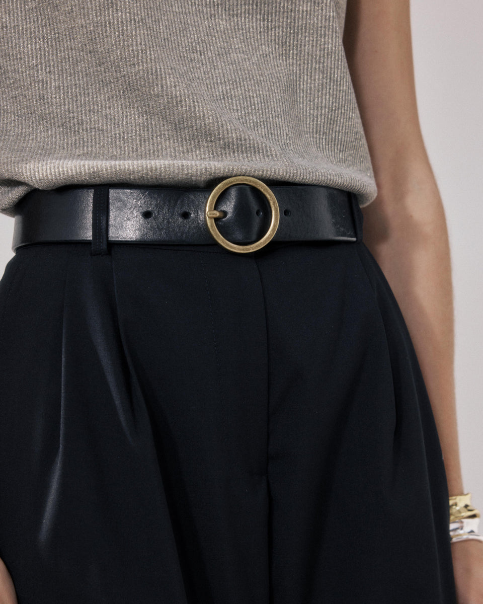 Ceinture Femme en Cuir Suédé Noir Aronde - Image principale