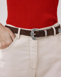 Ceinture Femme en Cuir Marron Andrew