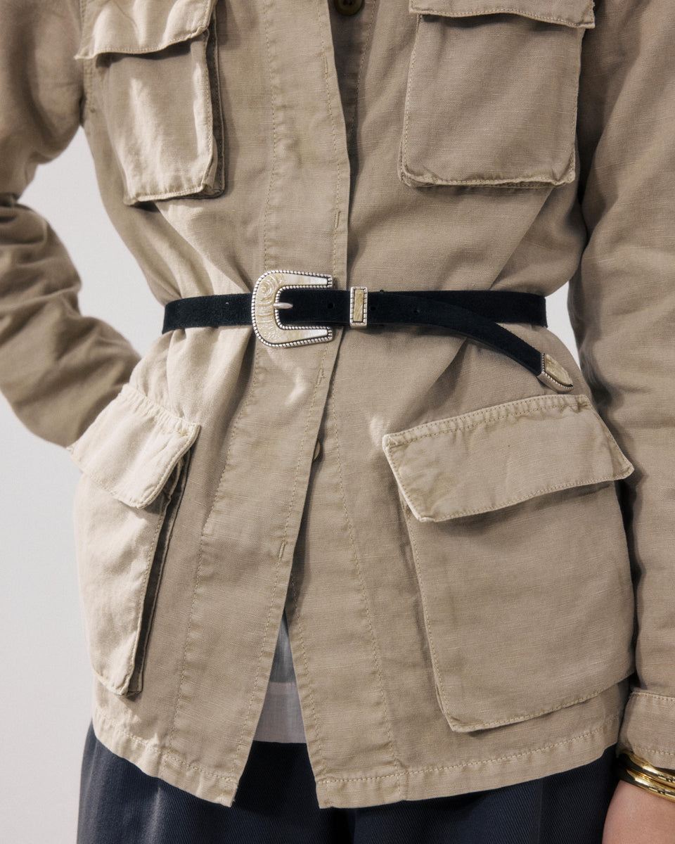 Ceinture Femme en Cuir Noir Achille - Image principale