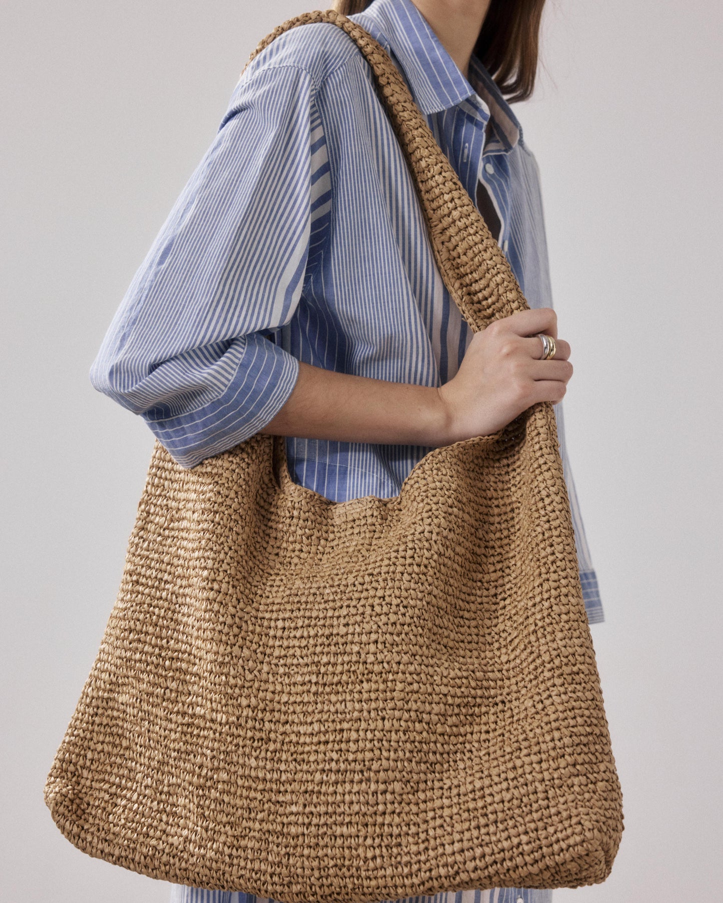 Beige Van Raffia damestas Amalya