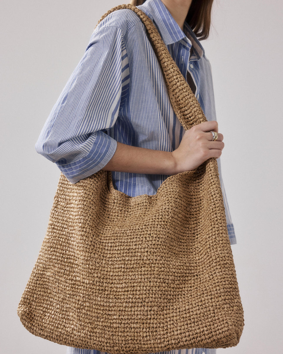 Bolso de rafia beige para mujer Amalya - Image 3
