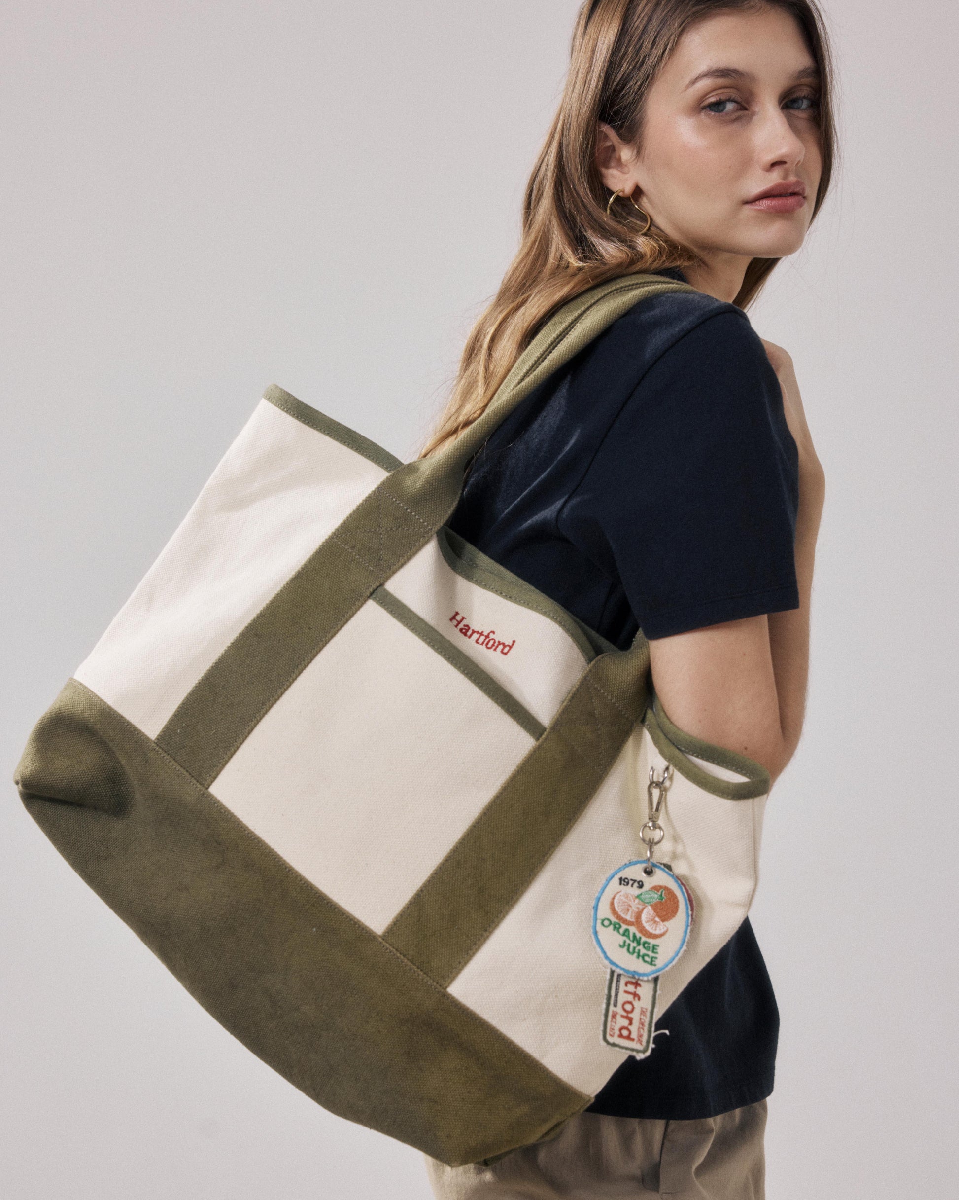 Sac Femme en Coton Vert Militaire Annabelle