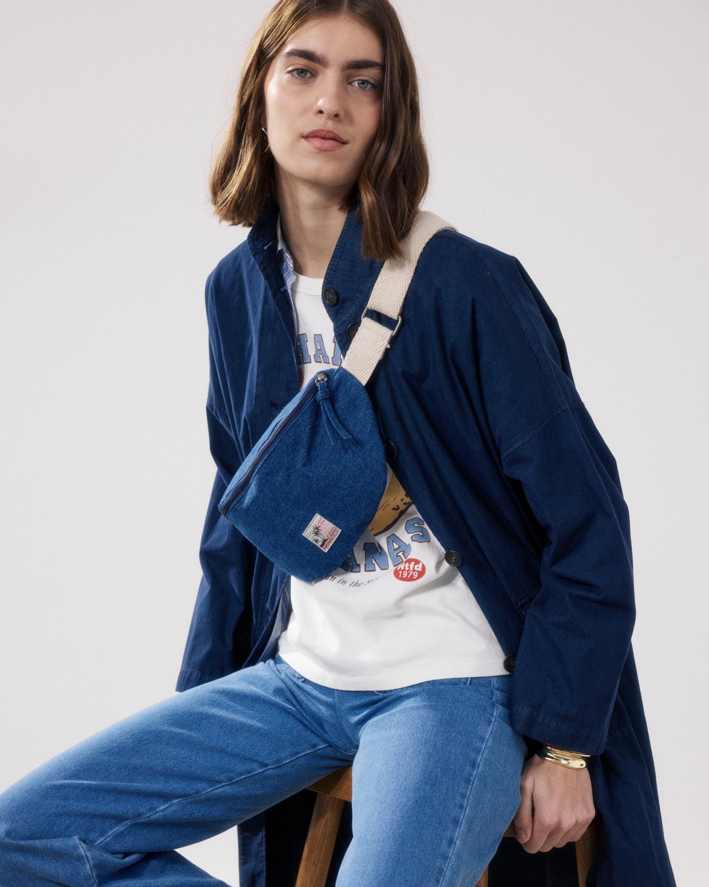 Sac Femme en Denim Bleu Antigua