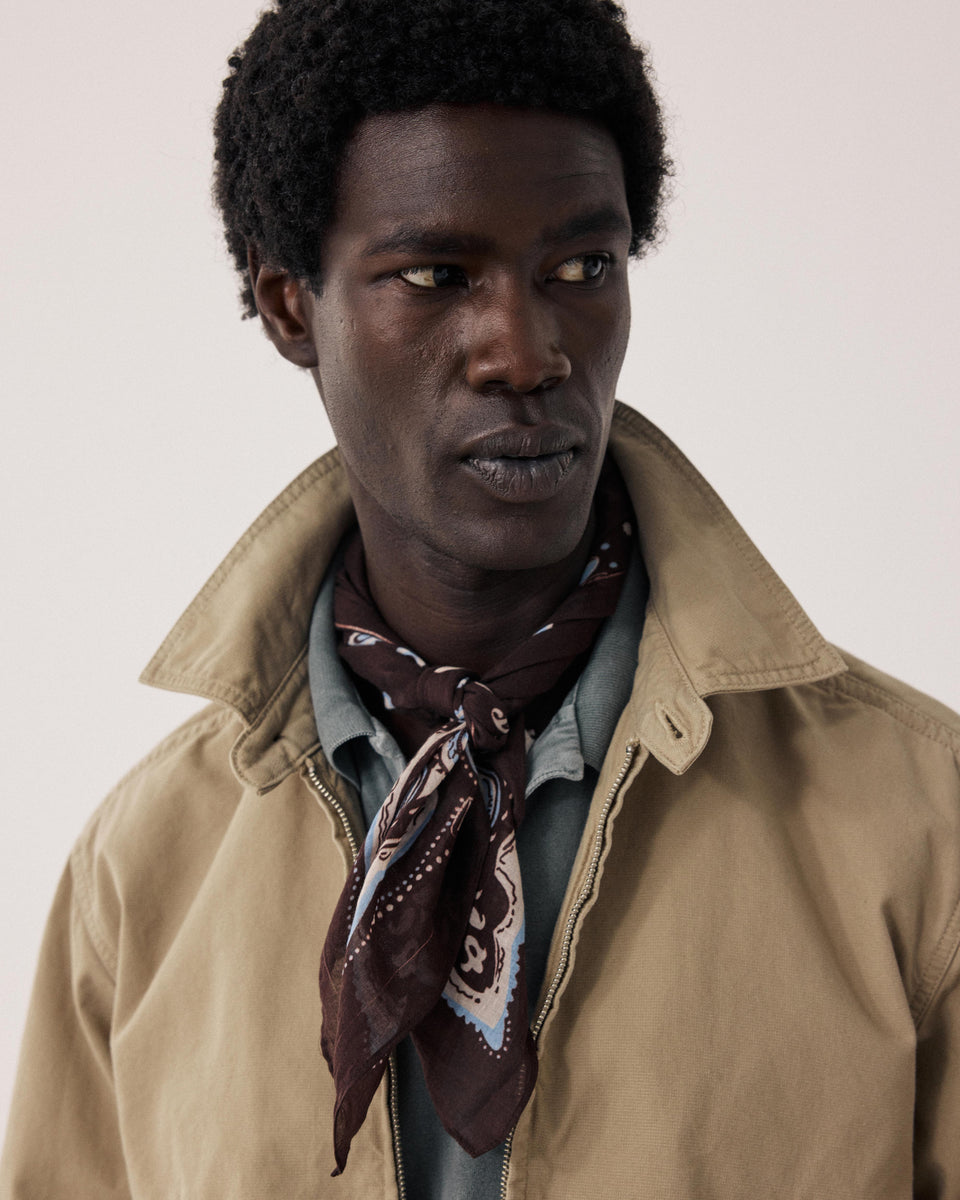 Paisley Men's Brown Cotton Bandana - Image principale