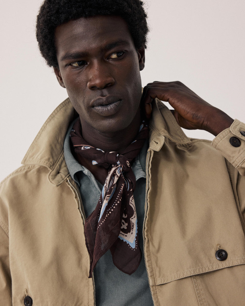 Paisley Men's Brown Cotton Bandana - Image alternative