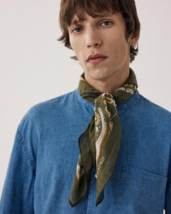 Bandana voor heren, legergroen Bandana Paisley BFC2412-04