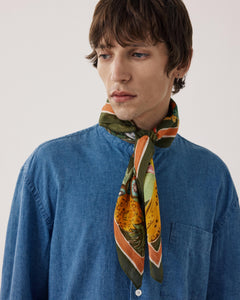 Pañuelo de algodón para hombre verde oliva Bandana Costa Rica BFC4414-02