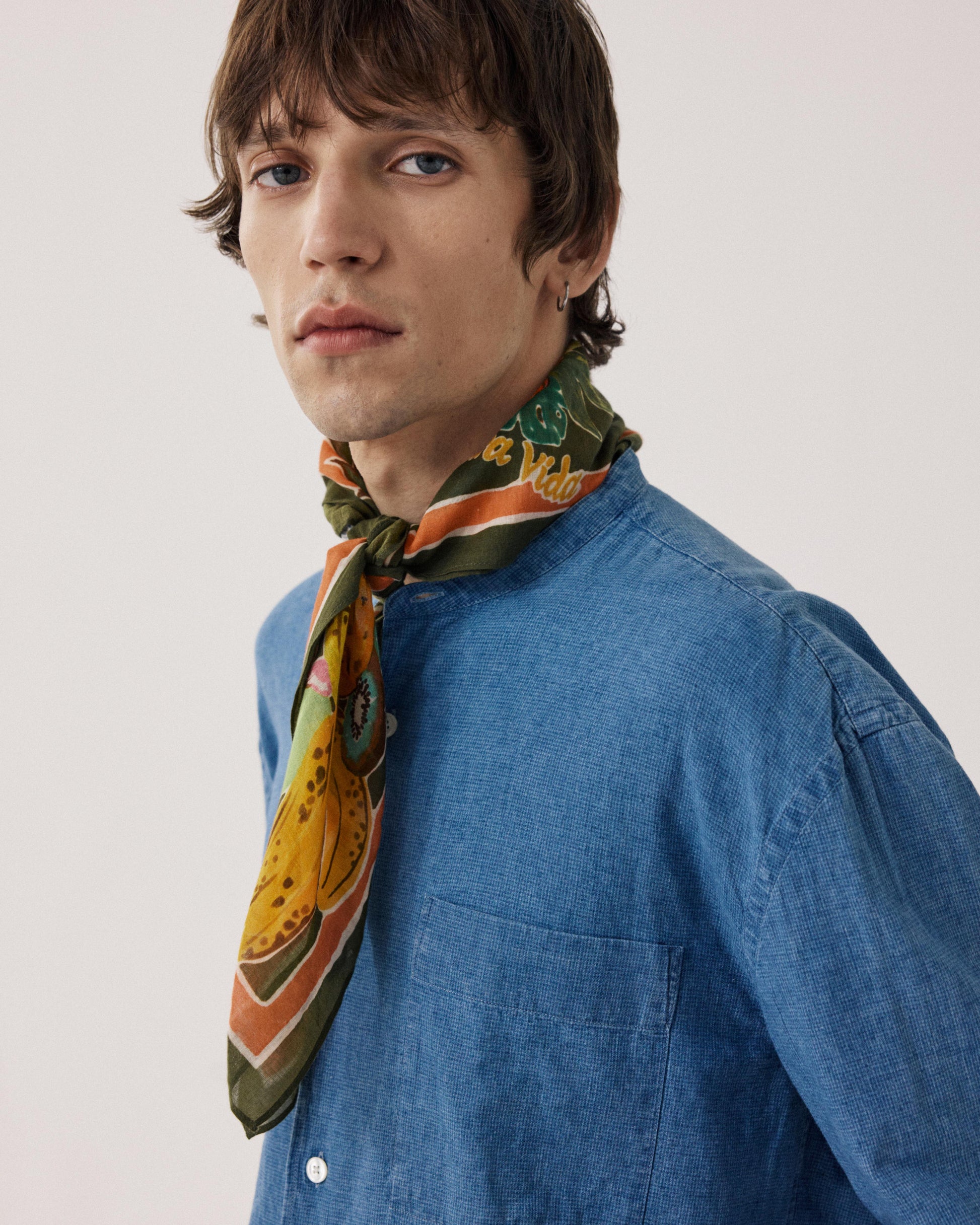 Pañuelo de algodón para hombre verde oliva Bandana Costa Rica BFC4414-02