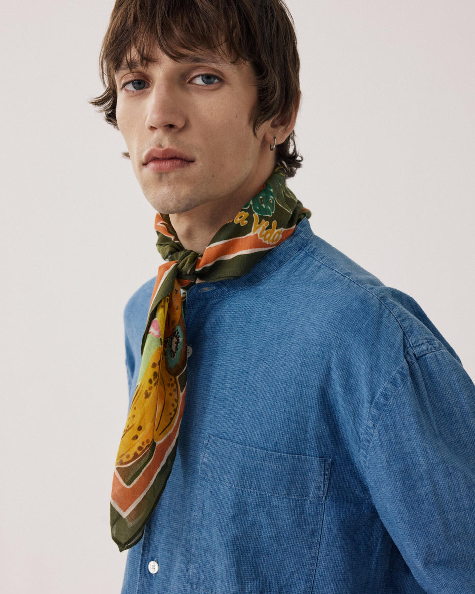 Costa Rica Men's Olive Green Cotton Bandana - Image alternative