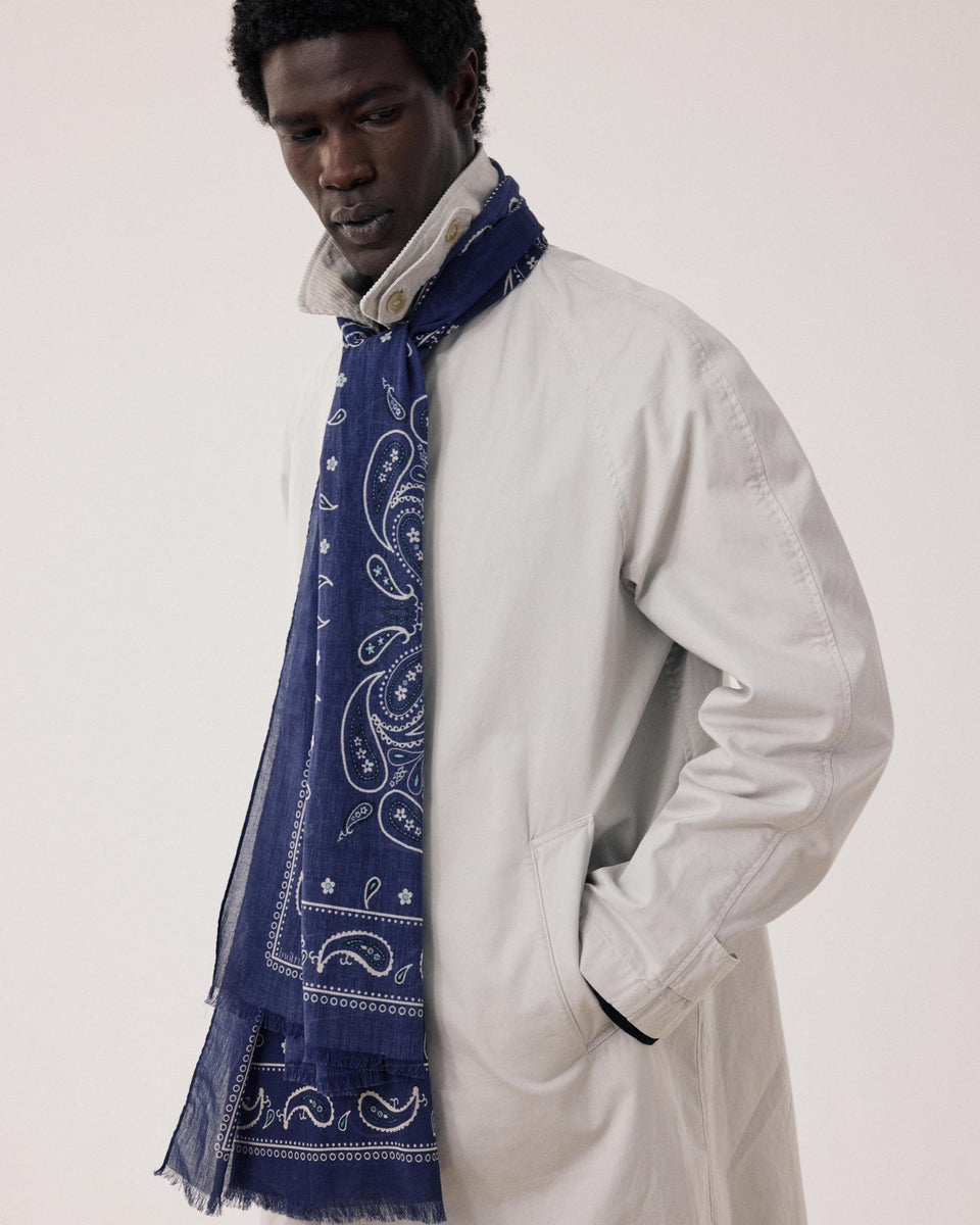  Men's Indigo Blue Cotton Scarf - Image principale