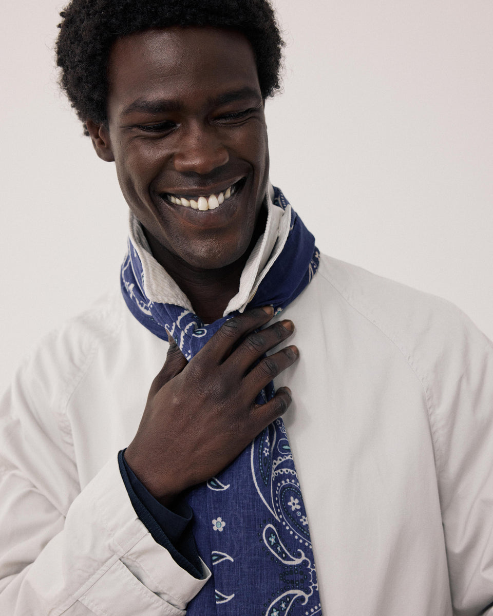  Men's Indigo Blue Cotton Scarf - Image alternative