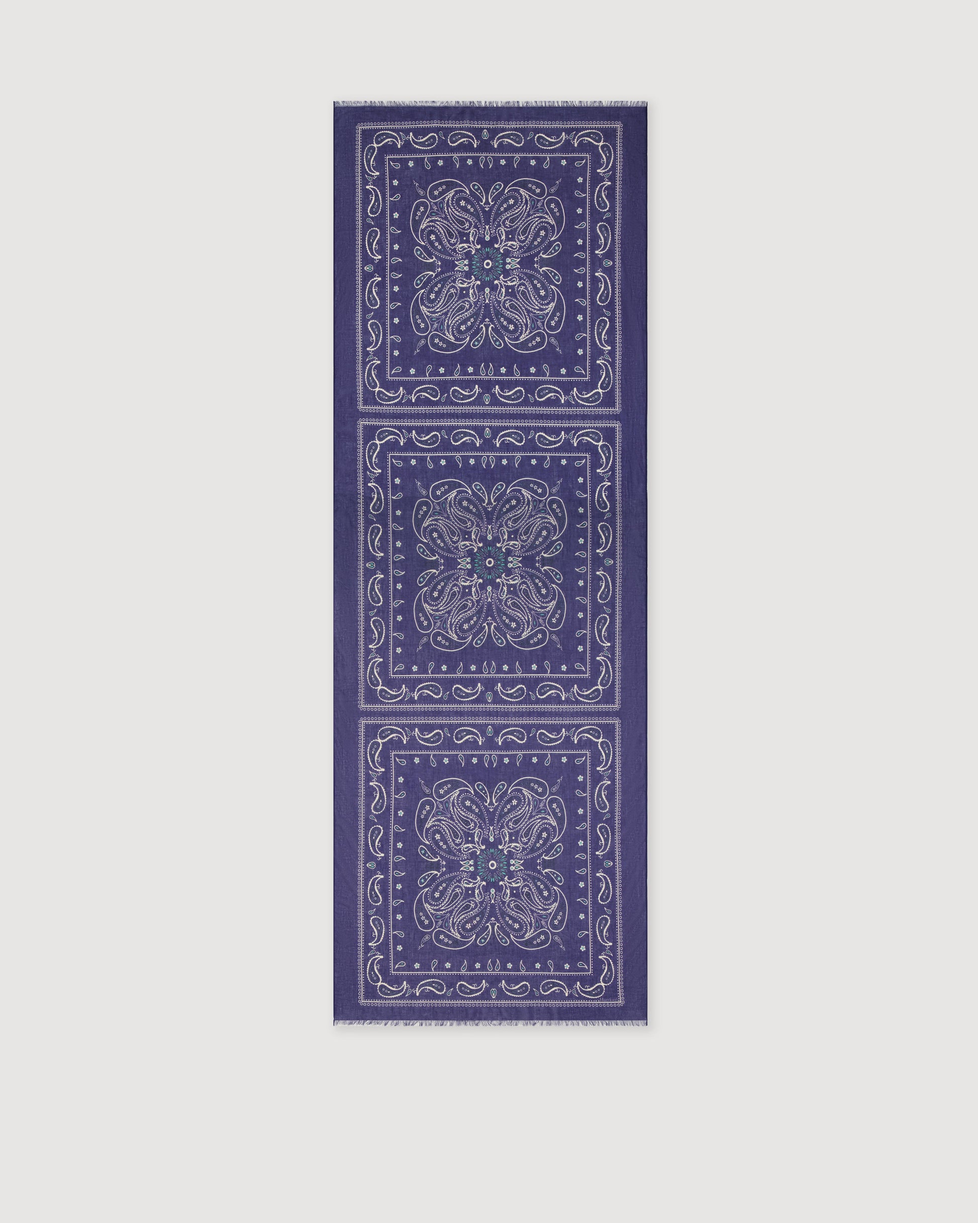 Echarpe Homme en Coton Bleu Indigo motif bandana BFC7416-01